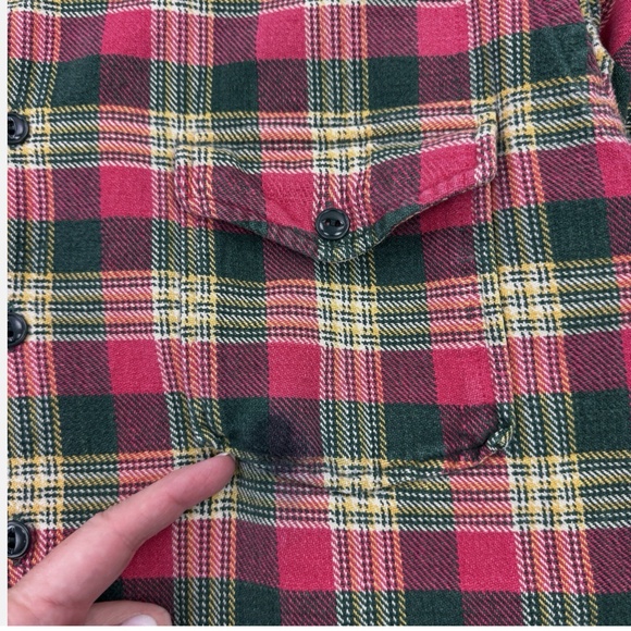 RRL Double RL Shirt Mens Medium Red Plaid Fannel Thick Workshirt Ralph Lauren - Picture 4 of 13